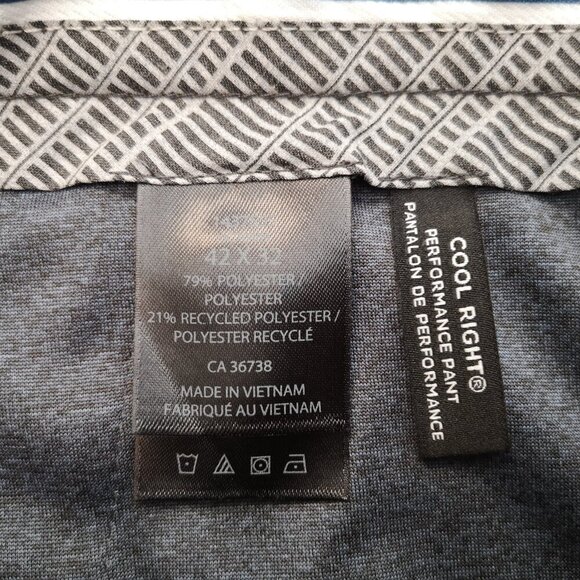 NWT Haggar Cool Right Men's Size 42/32 Flat Front Straight Fit Tan Pants - Picture 3 of 16